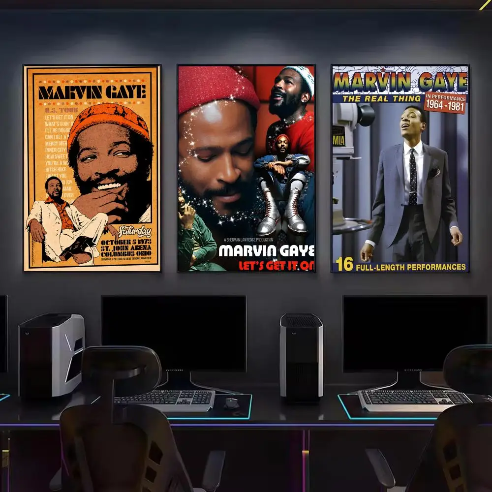 Music M-Marvin Gaye Poster Premium Art Wall Decor, Simple Ornament for Living and Leisure Areas