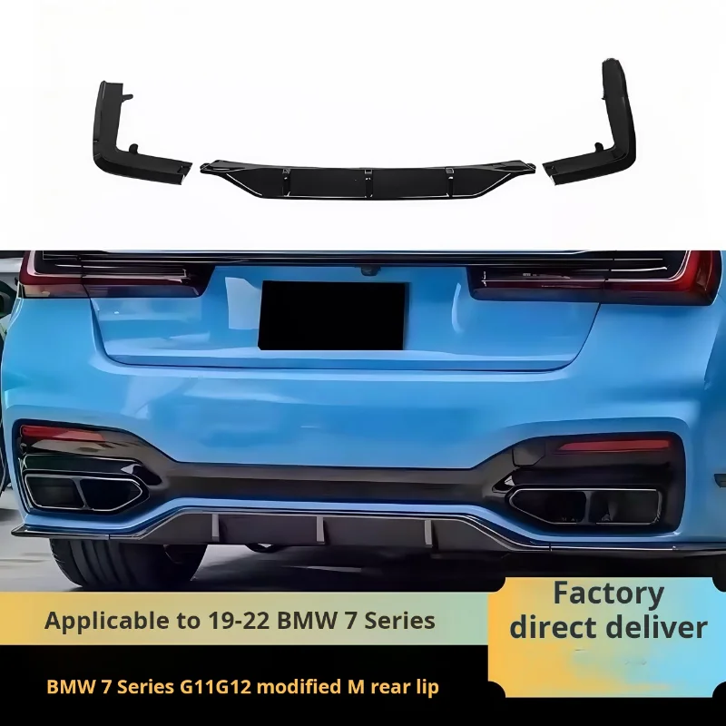 Rear Bumper For 2019-2022 Bmw 7 Series Rear Spoiler G11 G12 Tail Rear Lip 730li 740li Black Warrior Kit Diffuser Lip