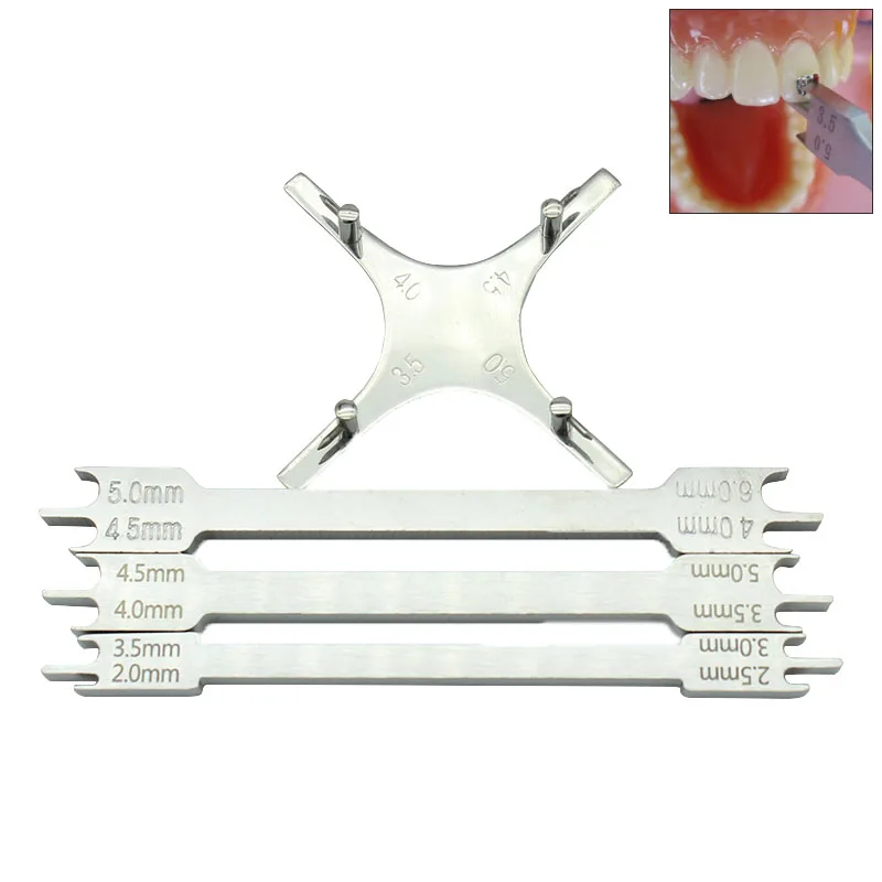 

12Pcs Orthodontic Bracket Positioner Gauge Stainless Steel Dental Brackets Gauge Locator Positioner Teeth Tool
