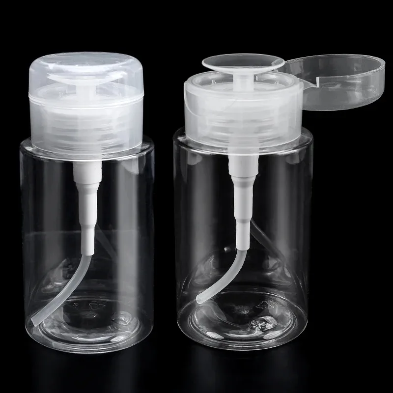 1pc 100ml200ml Presse Flasche Transparent Pfropfen Wimpern Reinigung Wasser Entferner Kleber Schönheit Nagel Salon Kosmetik Make-Up-Tools
