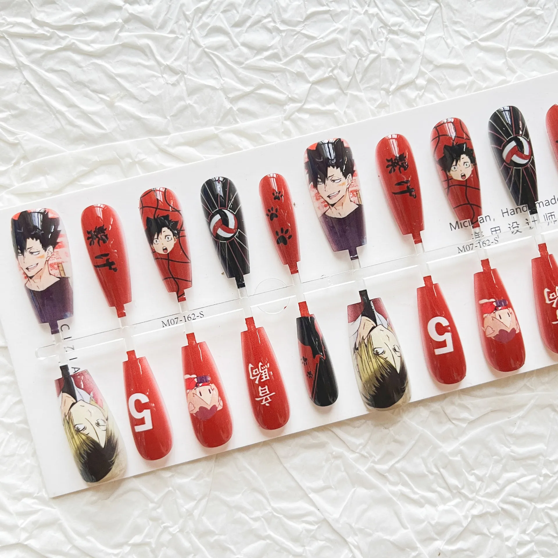 

Kozume Kenma Tetsurou Kuroo Tobio Kageyama Oikawa Tooru Shoyo Hinata Fake Nails Cute Volleyball Anime False Nail Accessories