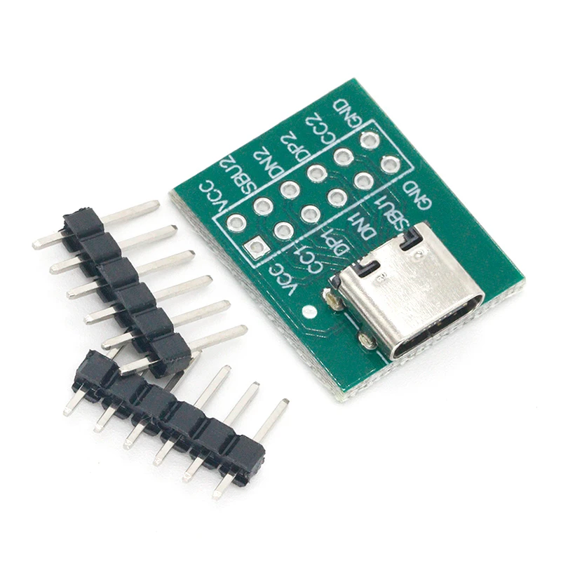 1/5PCS USB TYPE-C to DIP PCB Connector Pinboard Test Board Solder Female Dip Pin Header Adapter