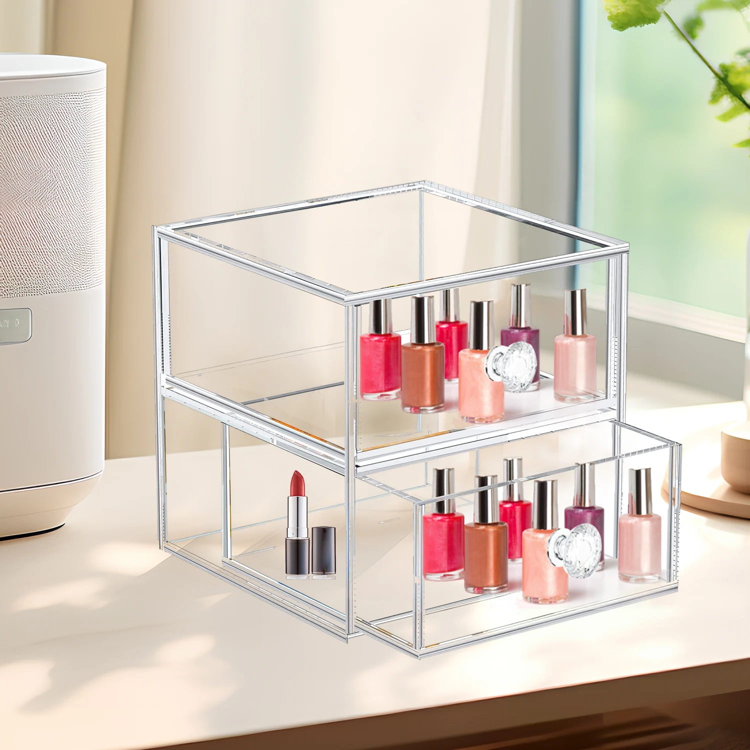 Acrylic Makeup Organizer Countertop Cosmetics Storage Display Case for Jewelry Bathroom Accessories