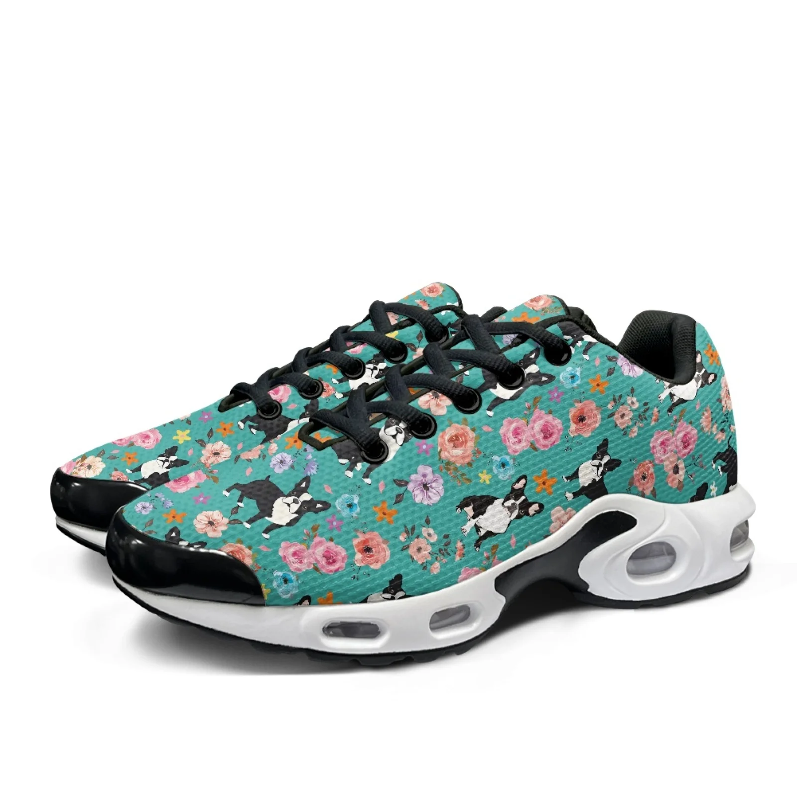 PENSTROLL フローラル ボストン テリア エアークッ - Knit Fabric Lace Up Sneakers のレビューと価格
