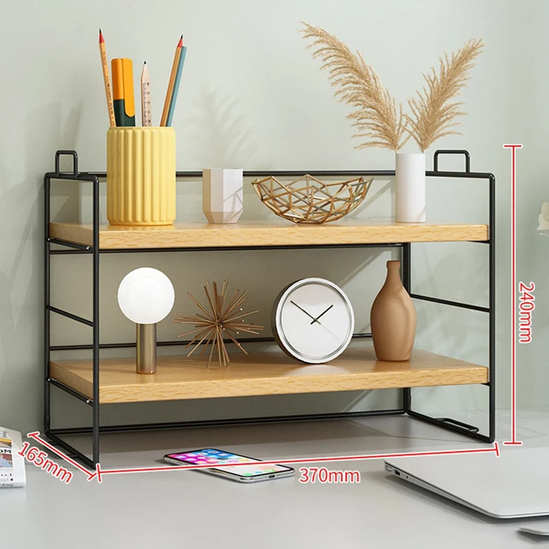 Desktop Shelf Desk Storage Multi-Storey Office Dormitory Desk Table Shelf Small Bookshelf