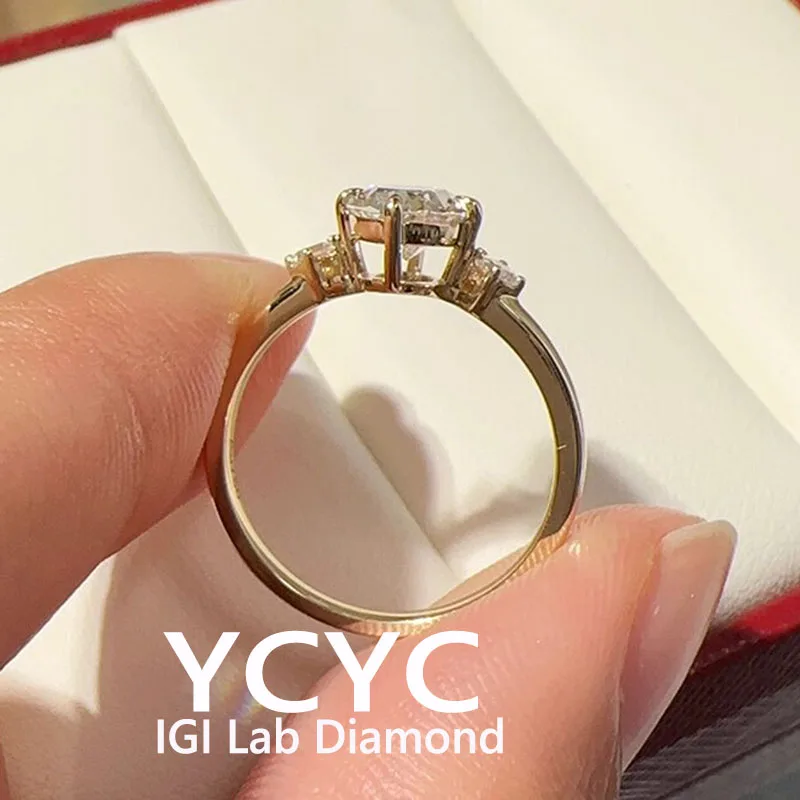 

Solid18K White Gold 3Ct Lab Grown Diamond Ring Oval Cut Diamond CVD HPHT DEF VS-VVS Wedding&engagement Ring