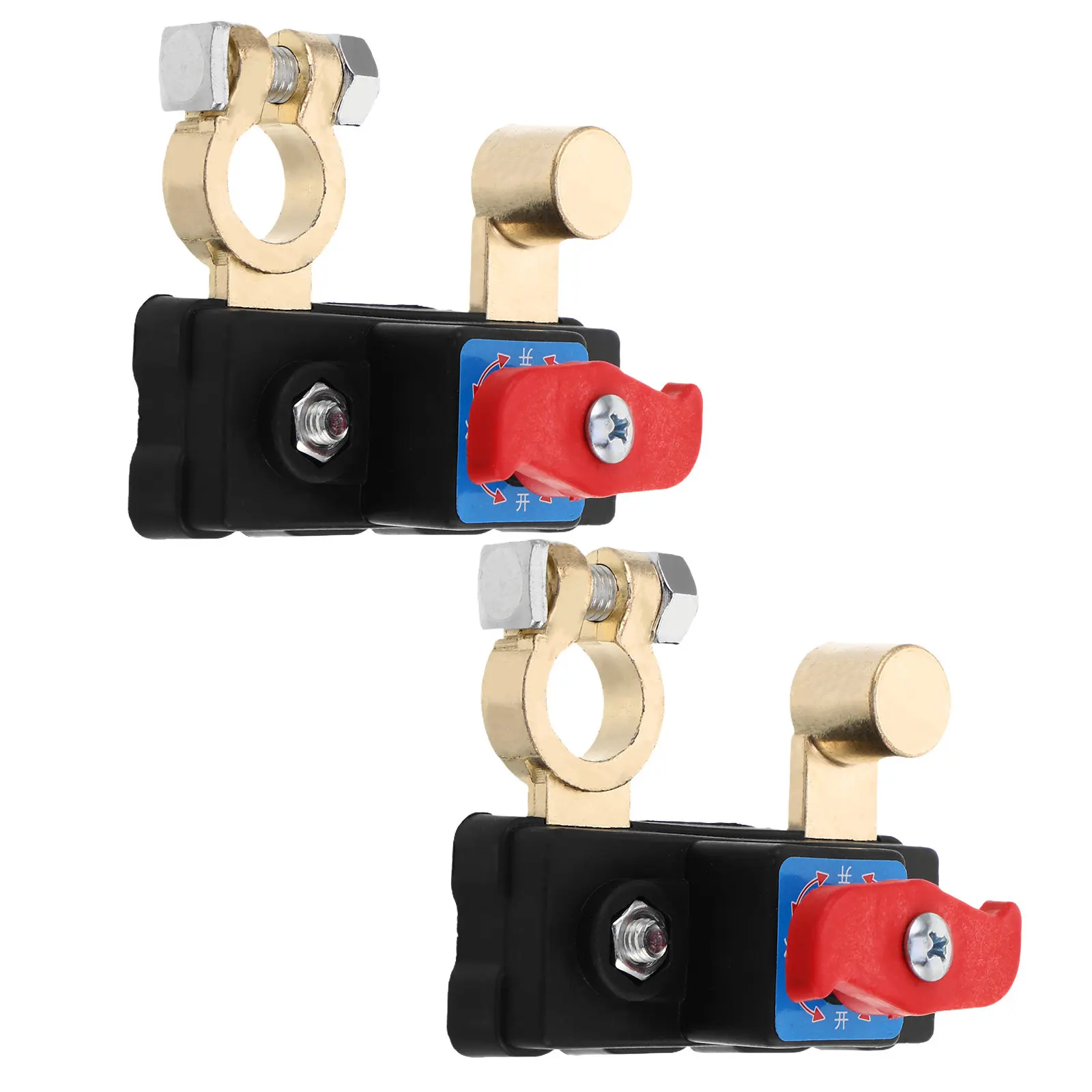 

2Pcs Battery Disconnect Switch Electric Terminal Clamp Anti-Leakage Battery Cut Off Switch for Car Truck Rv Marine Boat Heavy