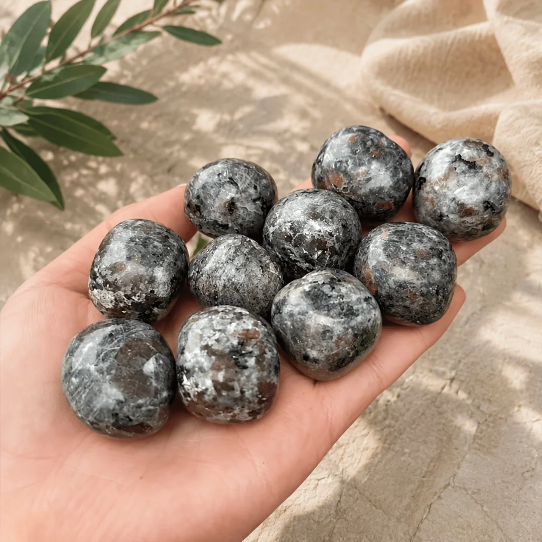 Natural Yooperlite Glowing Flame Stones - Uv-Activated Blue And Orange Flame Patterns, Polished Stone Decor, Home Decor
