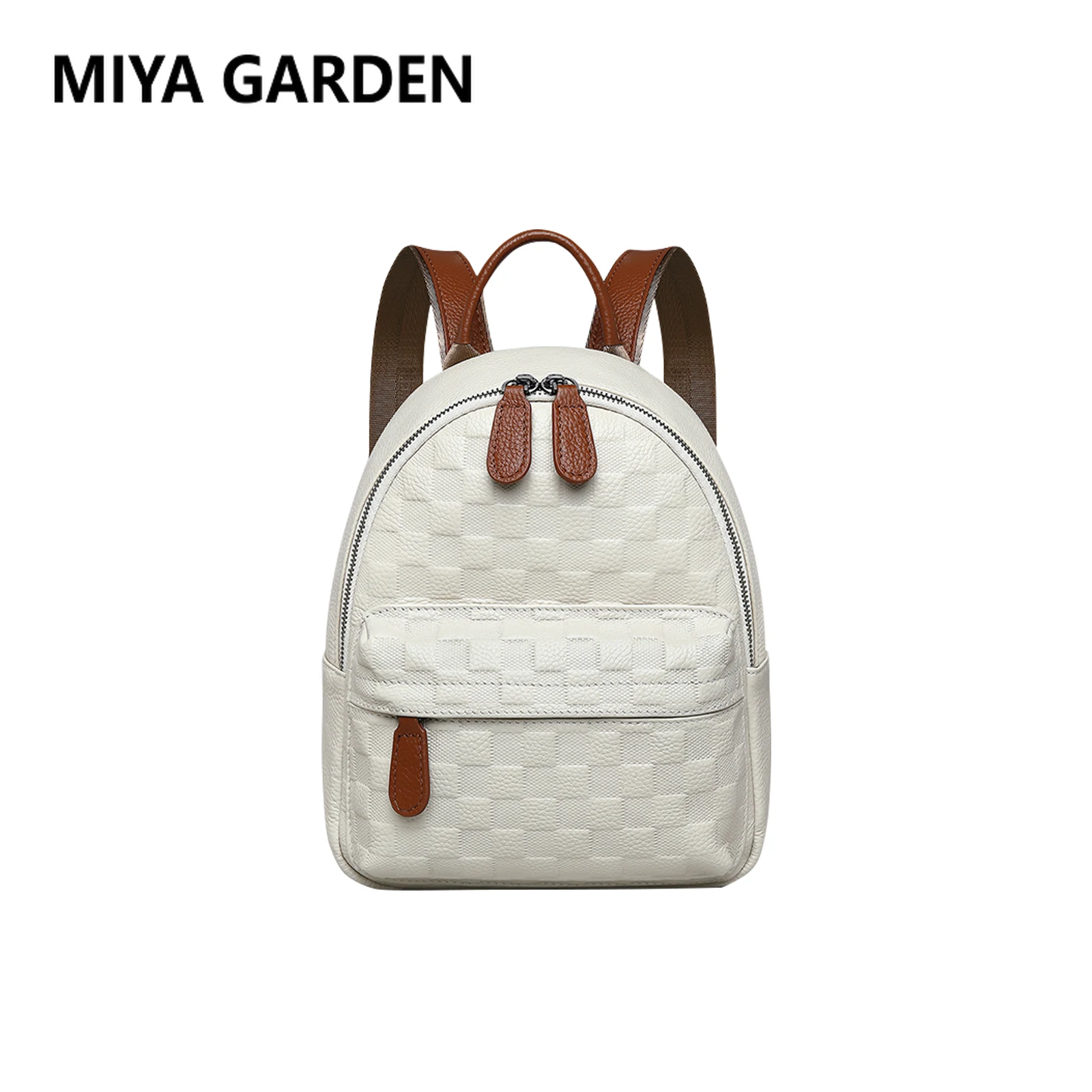 miya-garden-women's-backpack-leather-ladies-shoulder-bag-square-clash-color-travel-backpack-high-end-ladies-multifunctional-bag