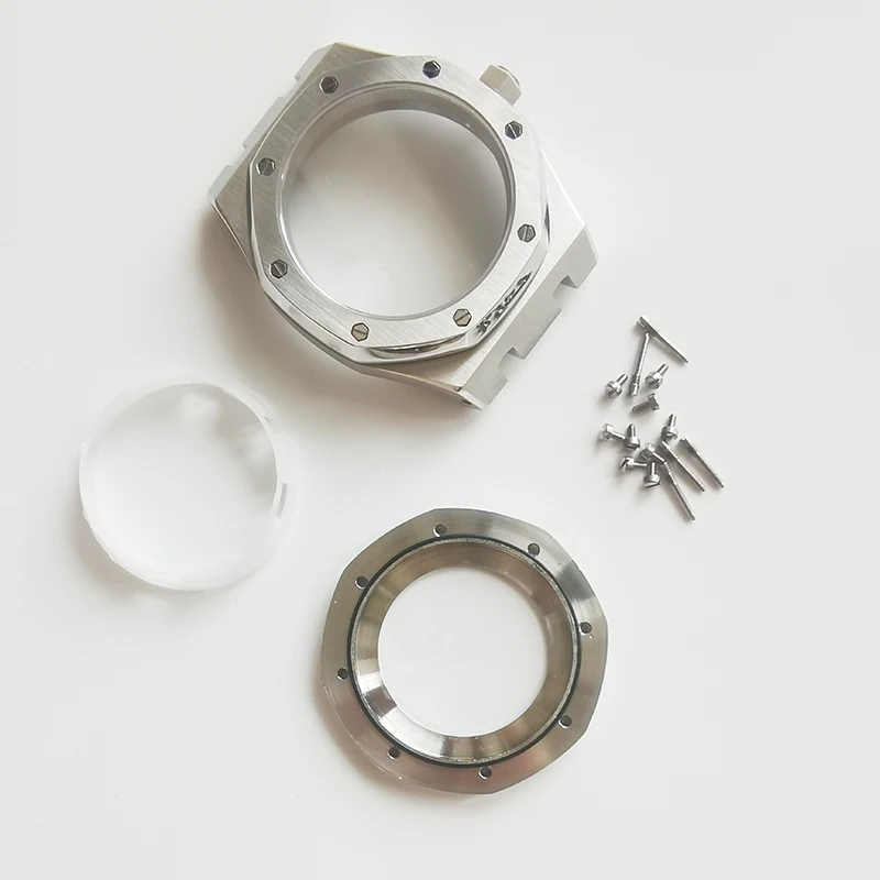 Caja de reloj de 41mm para movimiento NH35/NH36/4R36, cubierta de reloj de acero inoxidable, correa de repuesto para reloj de pulsera