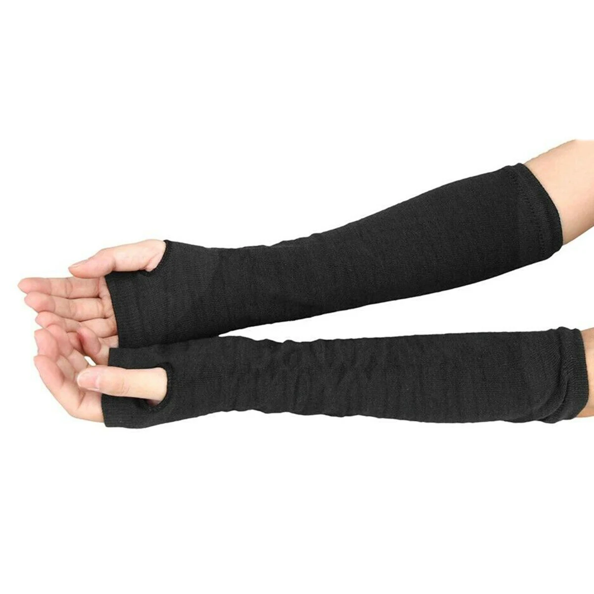 Ladies Fingerless Long Gloves Knitted Gloves Winter Warmer Wrist Arm Knitted Gloves Winter Warmer Gloves Ladies Gloves