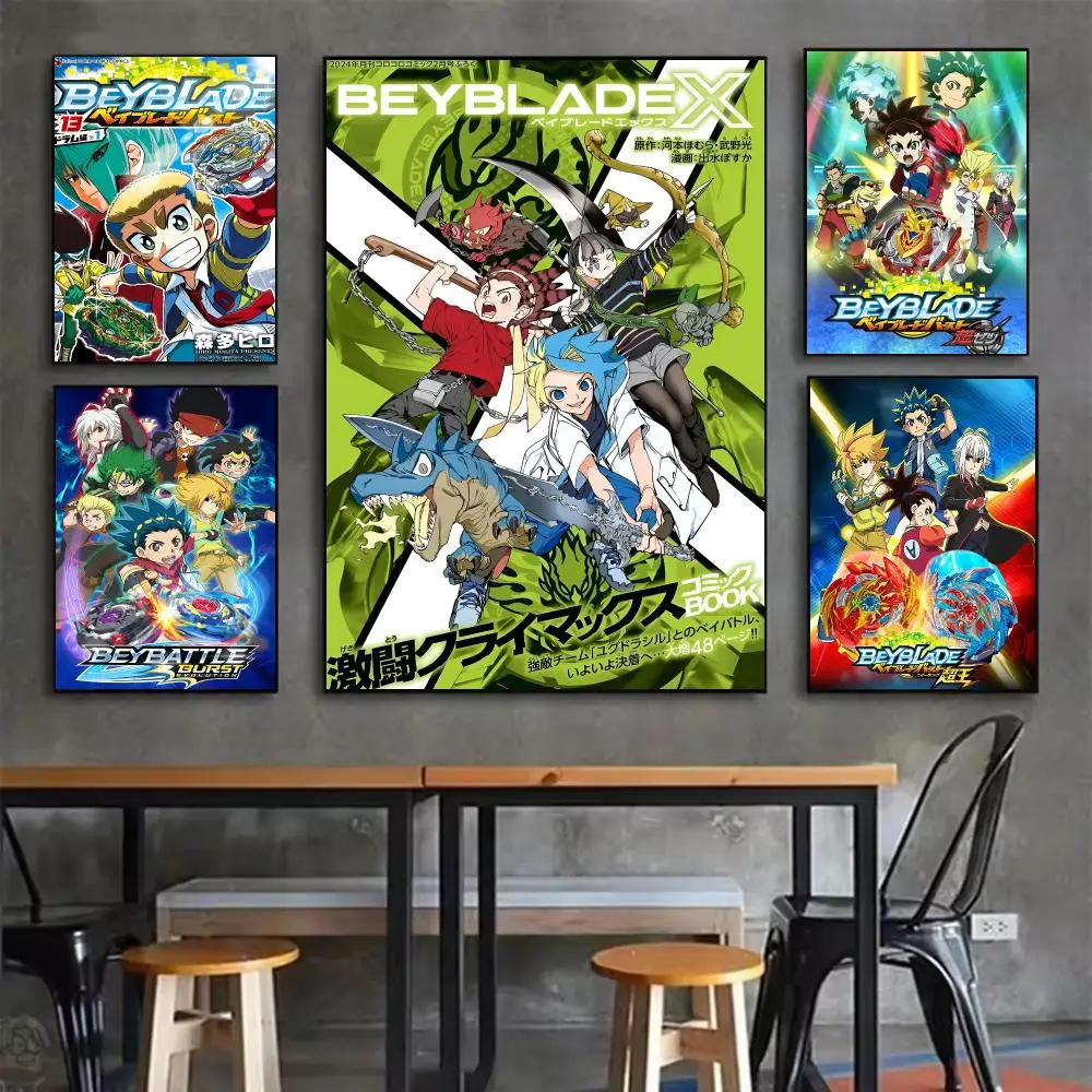 Anime B-Beyblade Burst Poster Wall Art Sticker For Living Room Bedroom Bar Home Decor Mural Painting Decoration