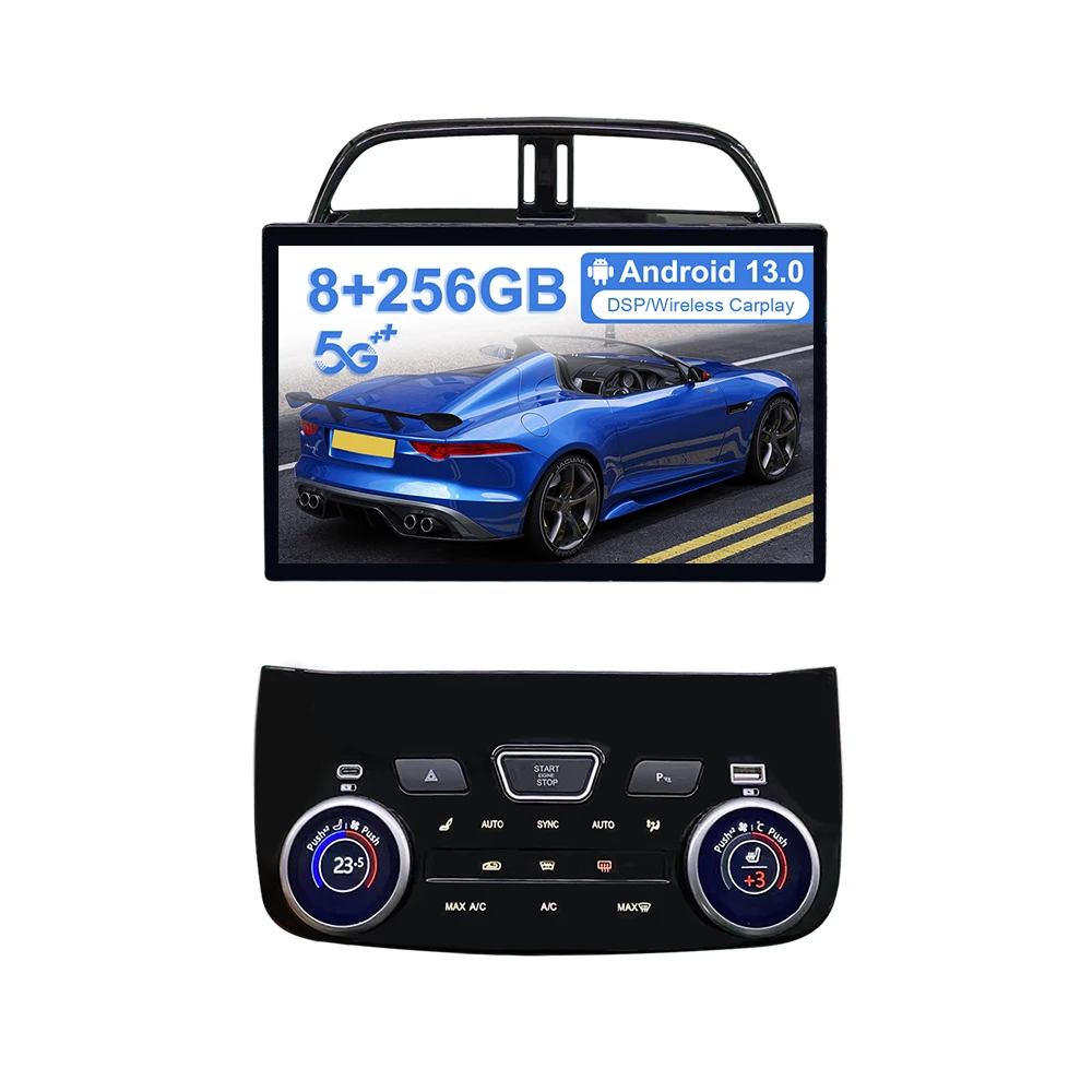 

13.3" Screen Car Android 14.0 GPS Stereo For Jaguar F-Pace Fpace 2016-2020 CarPlay Multimedia Video Player Autoradio Navigation