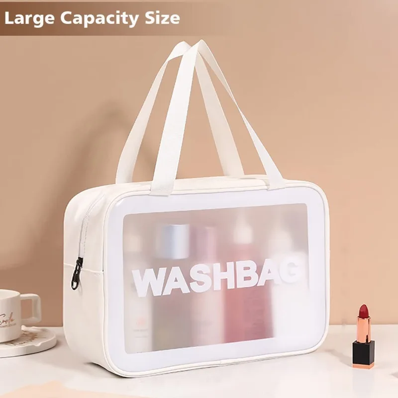 แบบพกพา Travel CLEAR Storage Bag Organizer กระเป๋ากันน้ํา Washbag เครื่องสําอางค์โปร่งใสกรณี