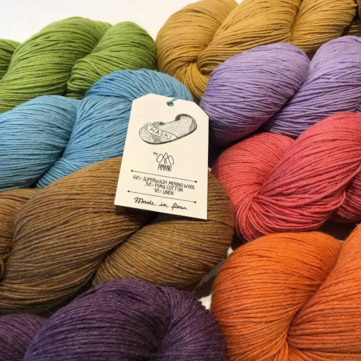 350mts/100g Amano Chaski LinenYarn di cotone Merino dal perù