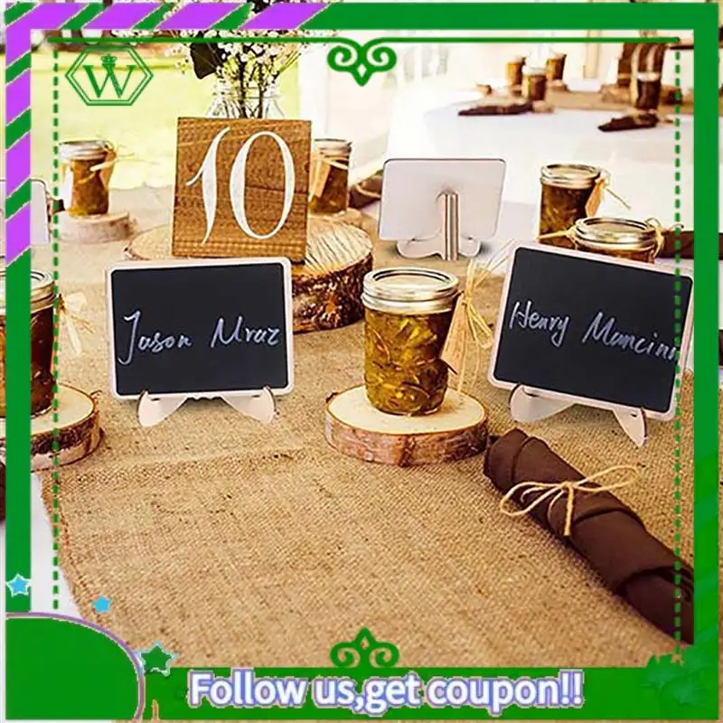 ABIK-Mini Chalkboard Label Signs, 30 Pack Framed Easel Stand Wooden Blackboard For Buffet Food Signs, Wedding Place Cards