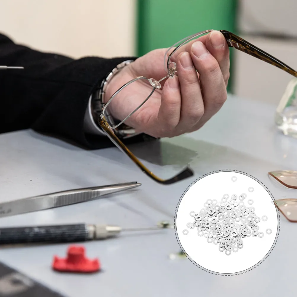 600 Pcs Eyeglass Repair Accessory Frames Screw Washers Tools Eyeglasses Replacement Parts