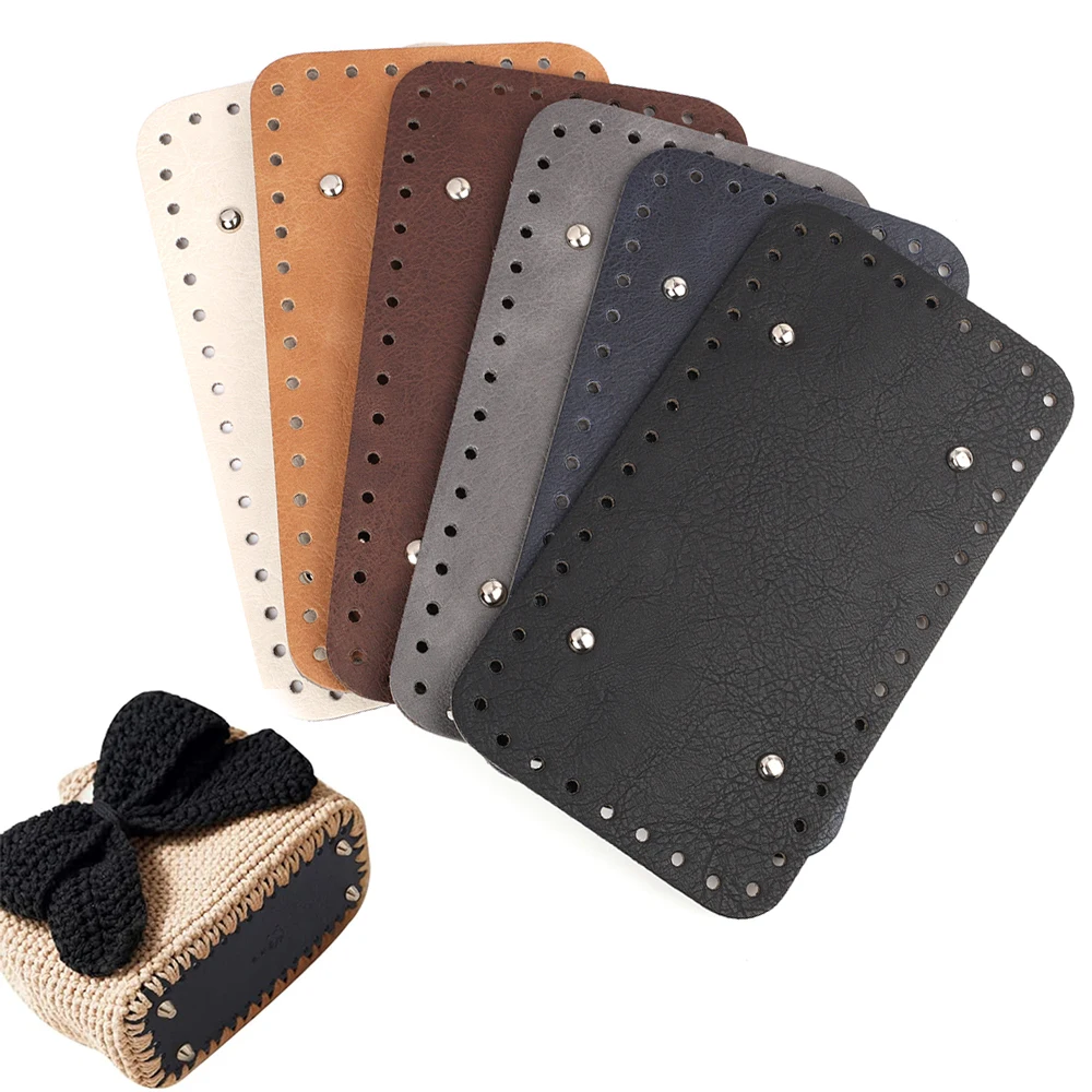 25*14cm PU Leather Rectangle Bag Bottom for Crochet Knitting Bags Cushion Base DIY Handmade Handbag Purse Bottoms Accessories