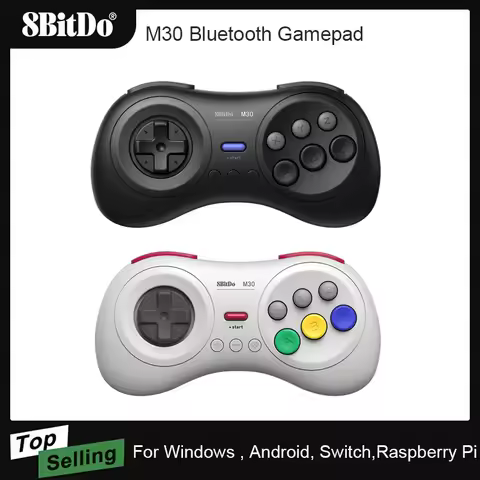 8BitDo M30 Bluetooth Gamepad Game Controller MD Style for Nintendo Switch PC macOS Android Raspberry Pi Game Accessories