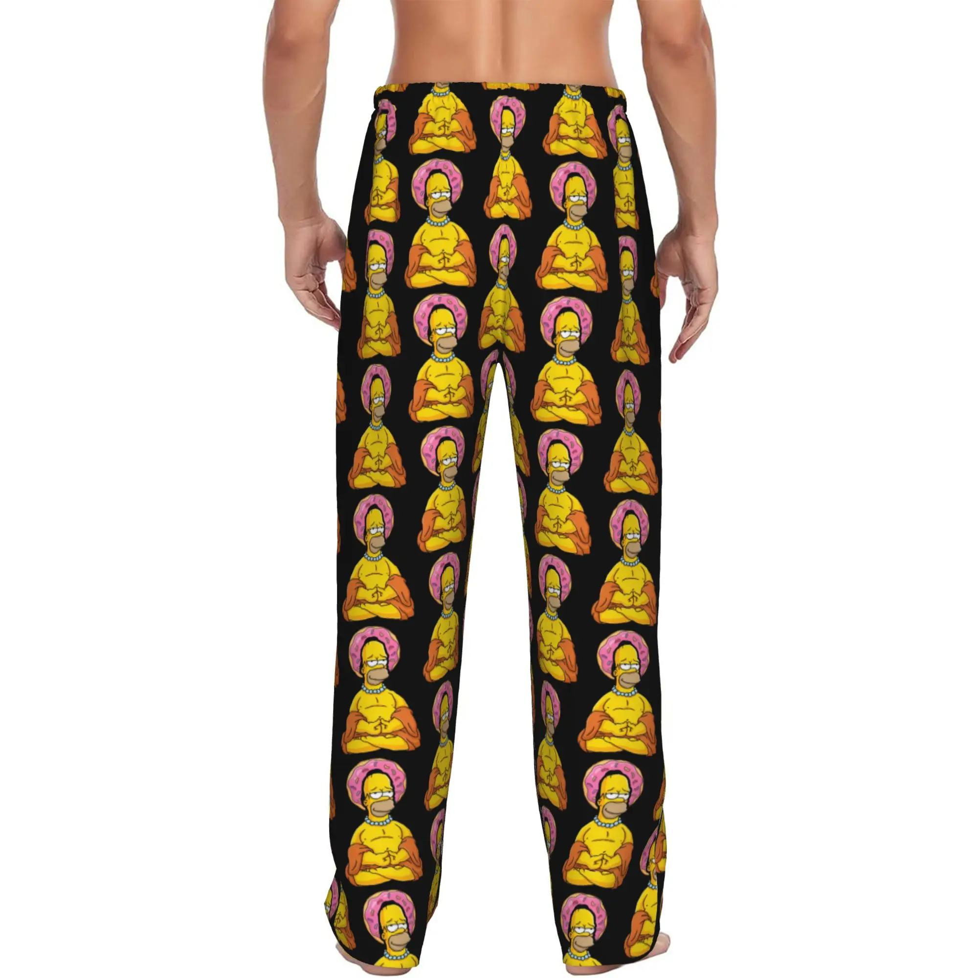 Custom S-Simpsonsed Anime Pajama Pants Men Bart Homer Lisa Cartoon Sleepwear Lounge Sleep Bottoms Stretch with Pockets