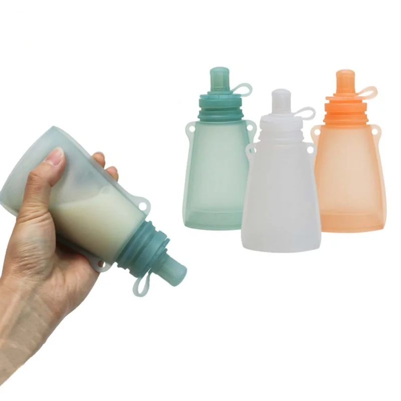 Portable Milk Storage Bag for Infants Over 6 Months Food Grade Silica Gel Fruit Puree Bag Feeding Tableware Complementary Food
