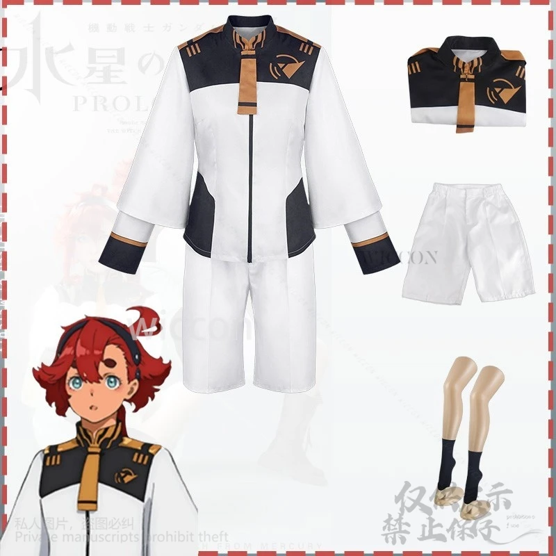 Anime The Witch From Cosplay Suletta Japanese Jirai Kei Girls JK Soldier Coat Costume Sexy Stocking Punk Uniform Halloween Cos