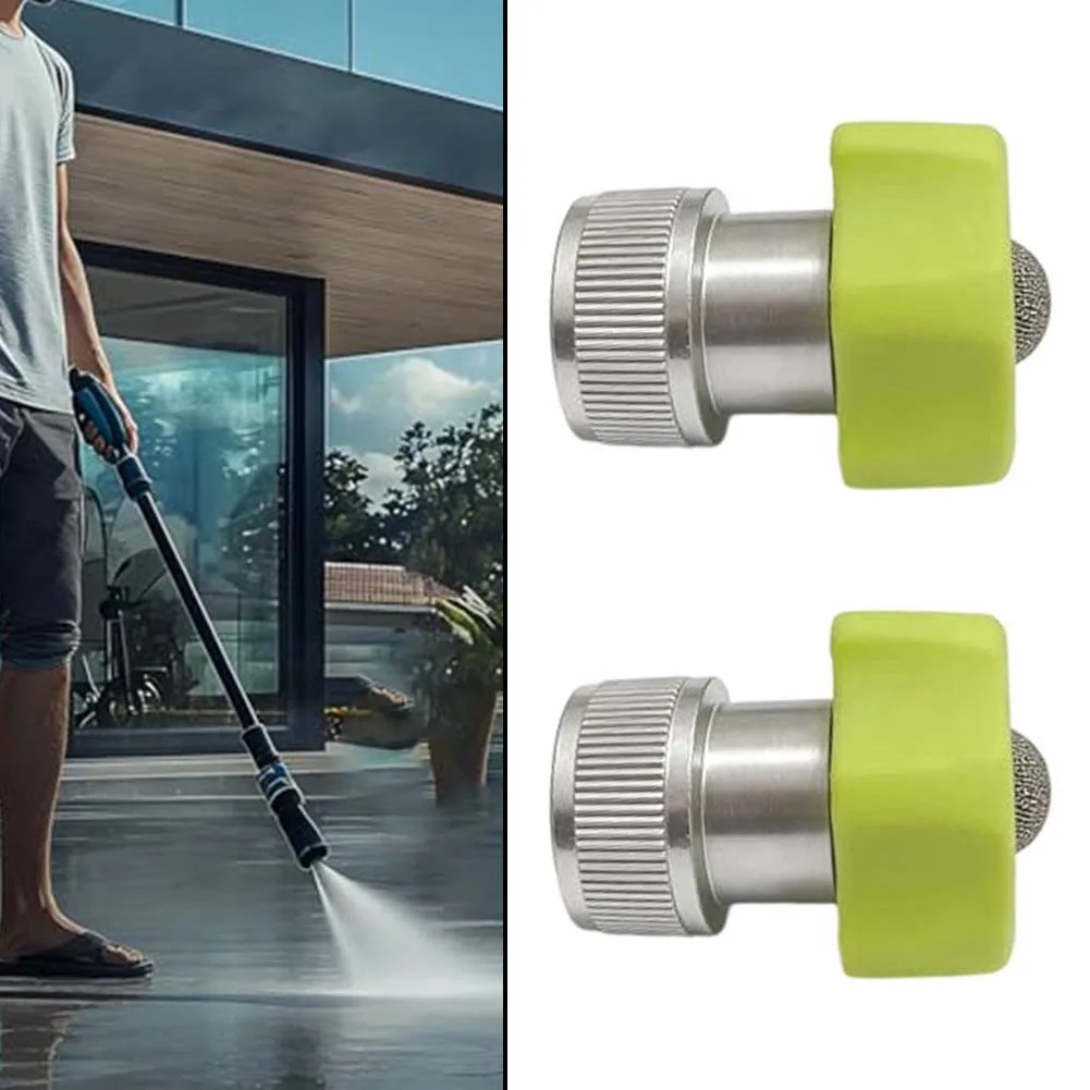 2 Pack Aluminum Pressure Washer Hose Adaptor 3/4 Inch Garden Hose Connector With Filter For SPX Series Outdoor Cleaning Parts
