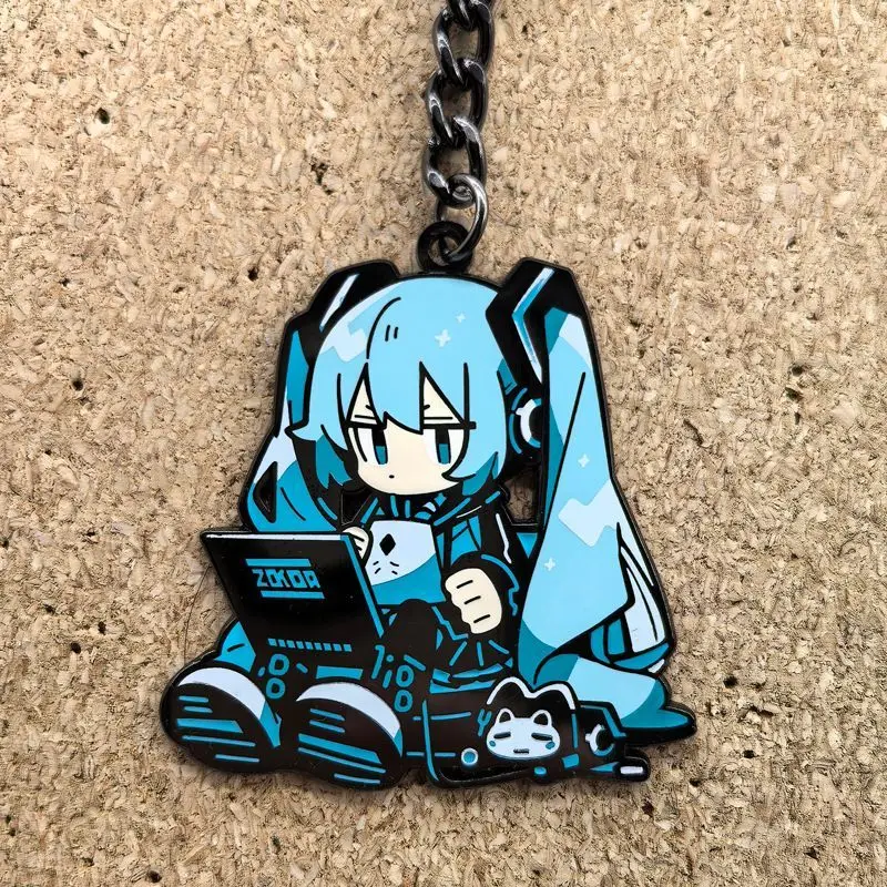 hatsune miku mini cute metal key chain animation 2D peripheral book packaging ornament pendant girl children's birthday gift