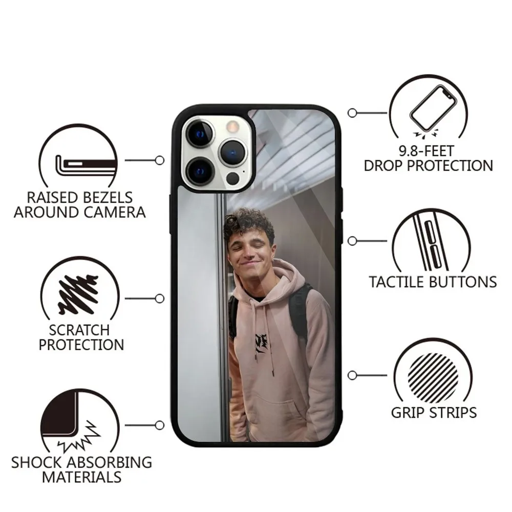 F1 Formula 1 L-Lando Norris Phone Case For iPhone 15,14,13,12,11,Plus,Pro,Max Mini Magsafe Magnetic Wireless Charging