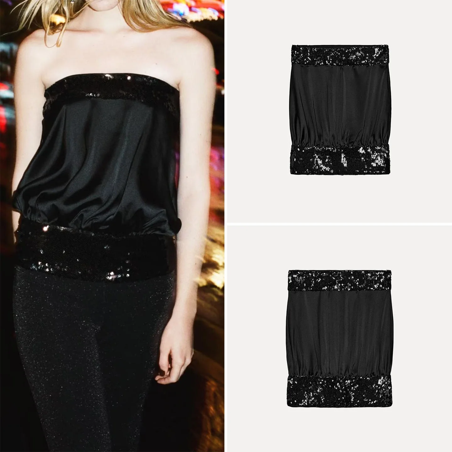 Ele Sequin لصق المحاصيل الأعلى المرأة Faion شتاء 2025 Z سليم صالح Sle طول منتظم تتجه سترة السيدات #1