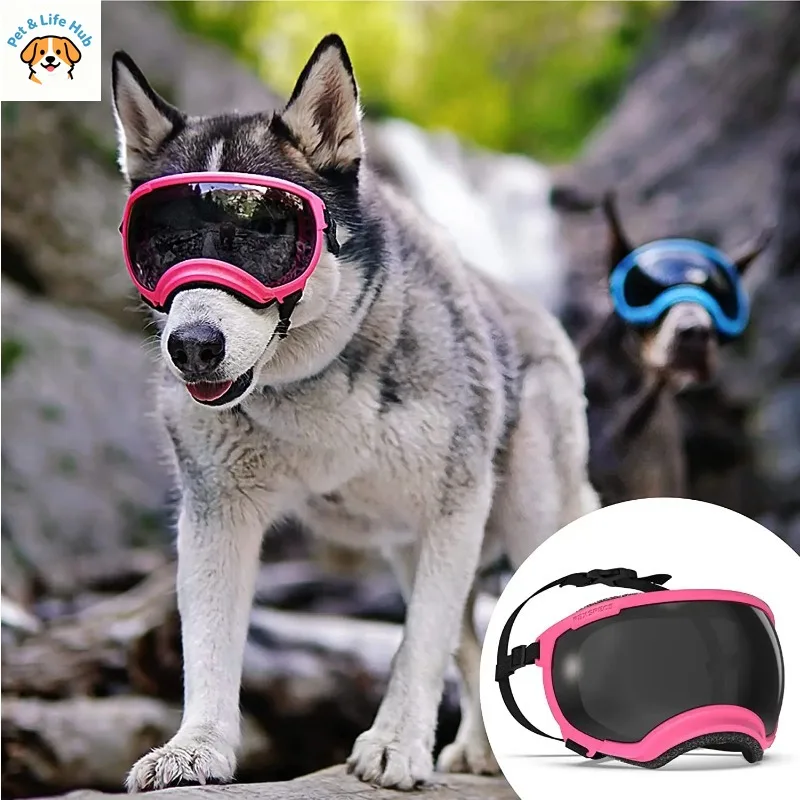 Регулируемые защитные очки для собак: УФ-защита, защита от ветра и пыли, высокая ударопрочность, дышащие солнцезащитные очки для собак мелких и крупных пород
