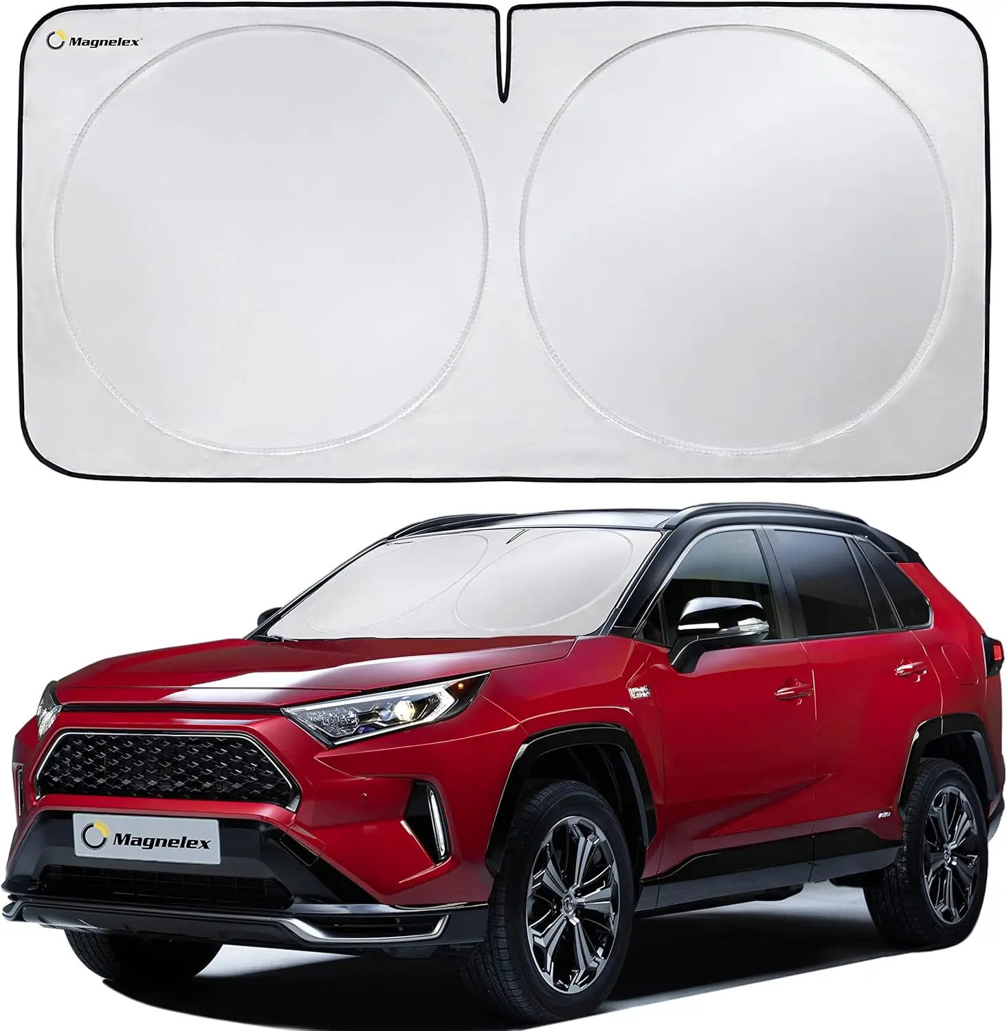 

Car Windshield Sunshade | Advanced Light-Blocking Protection | Foldable Sun Shade with Mirror Cut-Out Keeps Your Vehicle Cool |