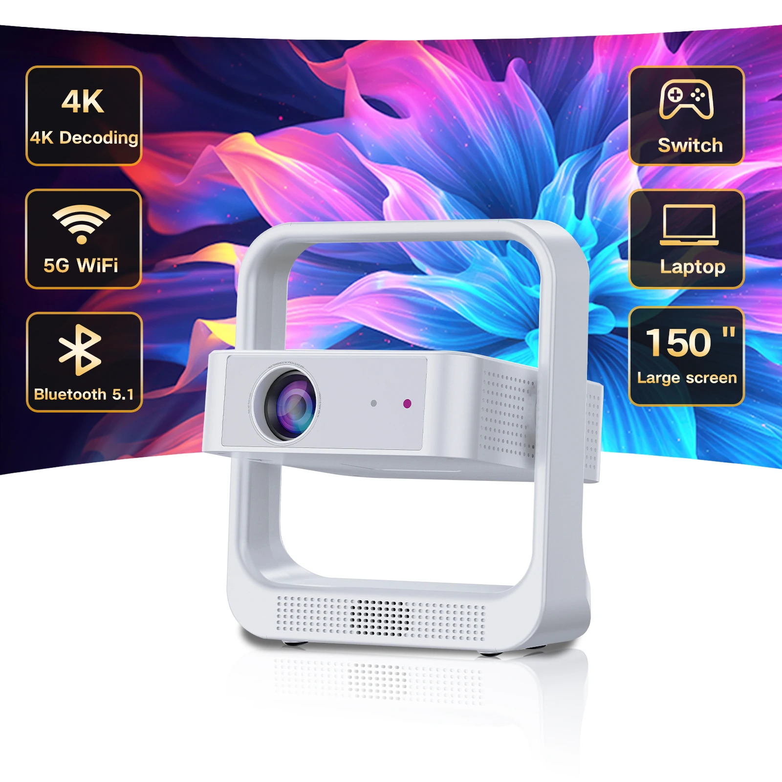 C9 Projector 4K Full HD 1080P Proyector 500ANSI Auto Focus Portable Projectors-image