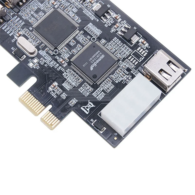 

Classic-PCI-E 1X IEEE 1394A 4-портовый (3+1) Адаптер для карты Firewire 1394 A Pcie Black Firewire Card + 6-контактный на 4-контактный кабель IEEE 1394