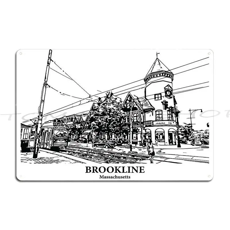 Brookline - Massachusetts Metal Plaque Poster Garage Pub Club Printing Tin Sign Poster