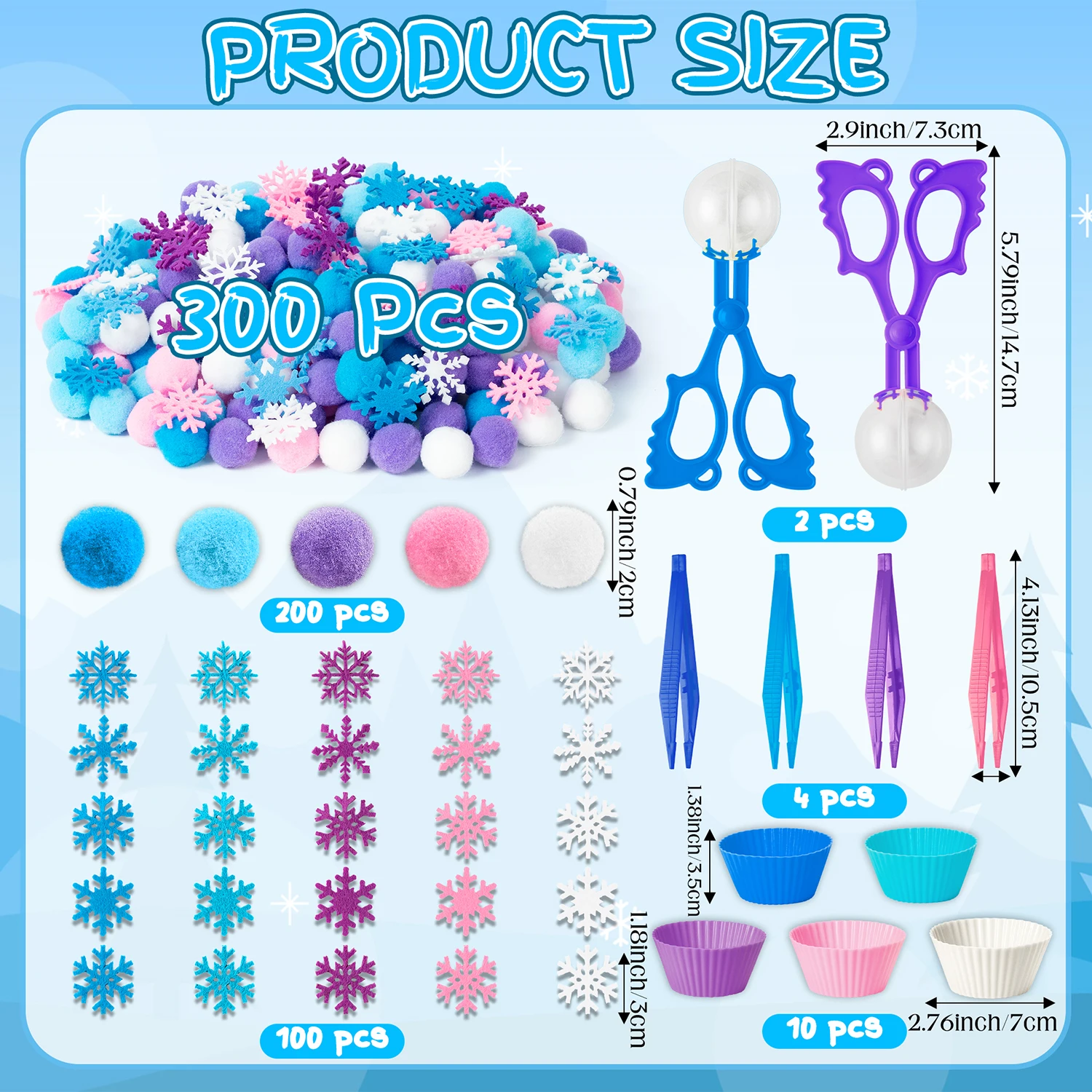 Winter Sensory Bin Filler Snowflake Counting Sorting Sensory Bin Filler For Christmas Party Game Early Education Preschool Learn