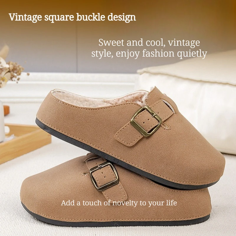 الخريف والشتاء عارضة باوتو سحب الرجعية نصف السحب تنوعا أحذية نسائية باوتو النعال القطن