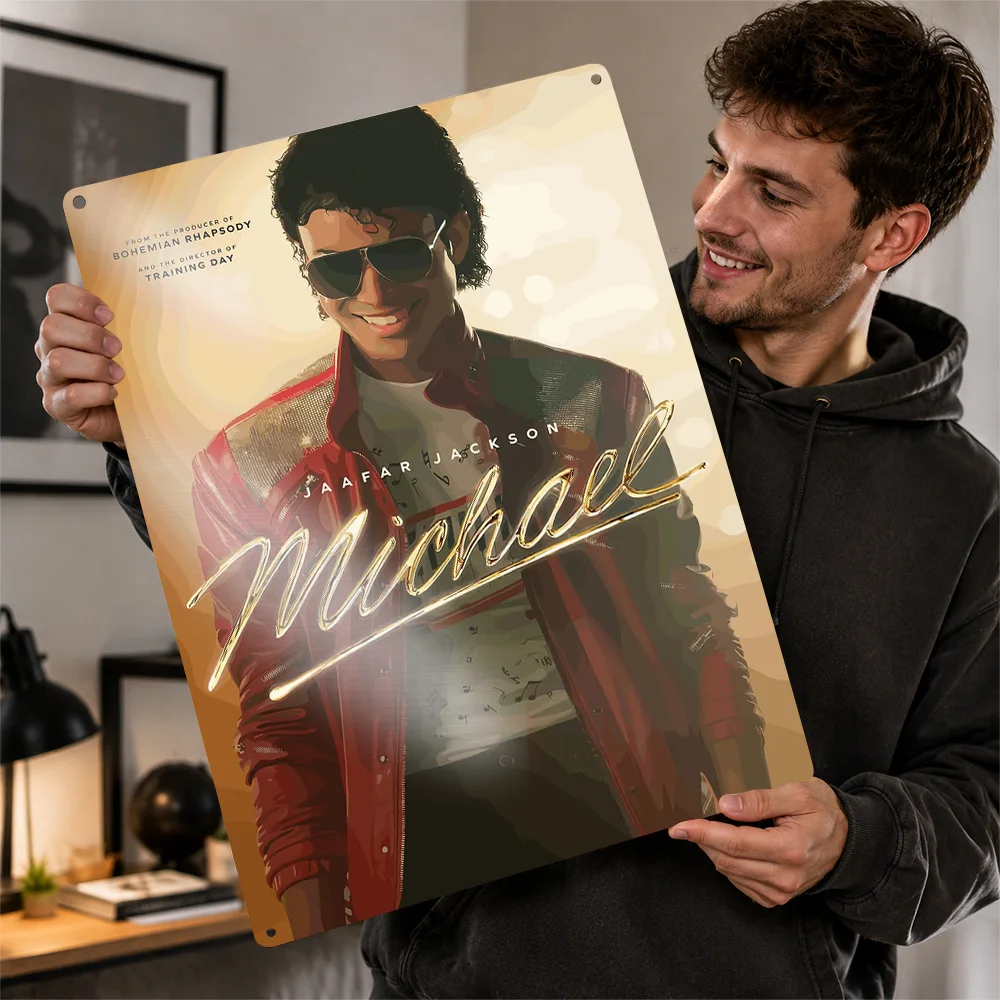 Michael Jackson Biopic Portrait Printed Poster Customized Aluminum Metal Sign Dance Performance Wall Art Made For Music Lovers
