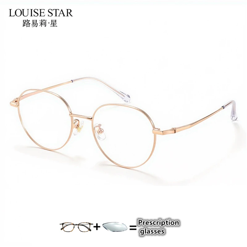 LOUISE STAR Silver Metal Circular Optical Glasses Frame for Women Retro Glasses Frame Prescription Myopia Glasses Matching