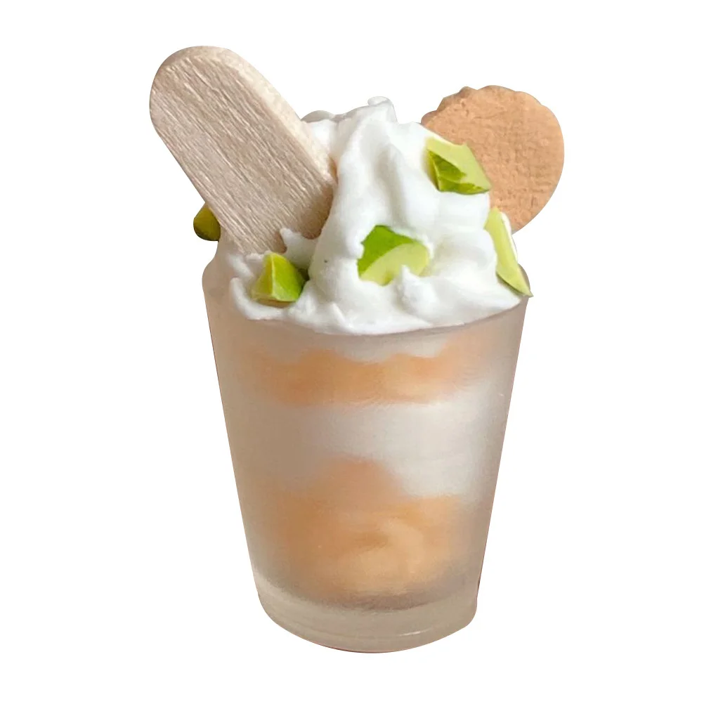 

Mini Food Ice Cream Cup Resin Craft for Dollhouse Kitchen Decor Small Pretend Treat Display Ornament