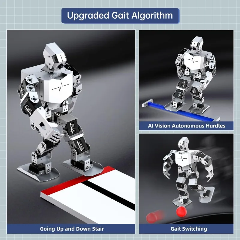 AI อัจฉริยะ Visual Humanoid หุ่นยนต์ขับเคลื่อนโดย Raspberry Pi 5 8GB,ชุดหุ่นยนต์ DIY สําหรับวัยรุ่นและผู้ใหญ่รองรับ App,Pyt