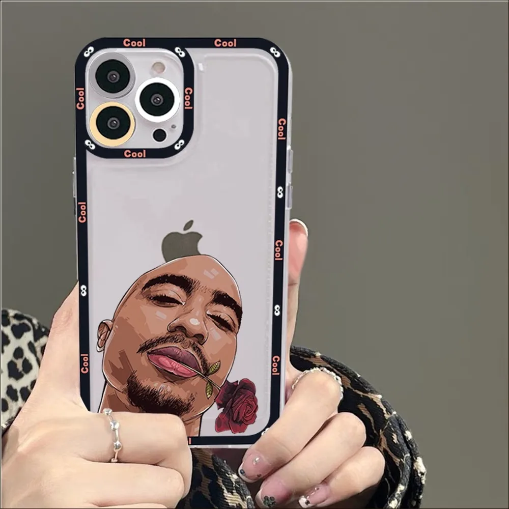 Rapper 2pac Singer Tupac Phone Case For IPhone 11 12 13 14 Mini Pro Max XR X XS TPU Clear Case For 8 7 6 Plus SE 2020