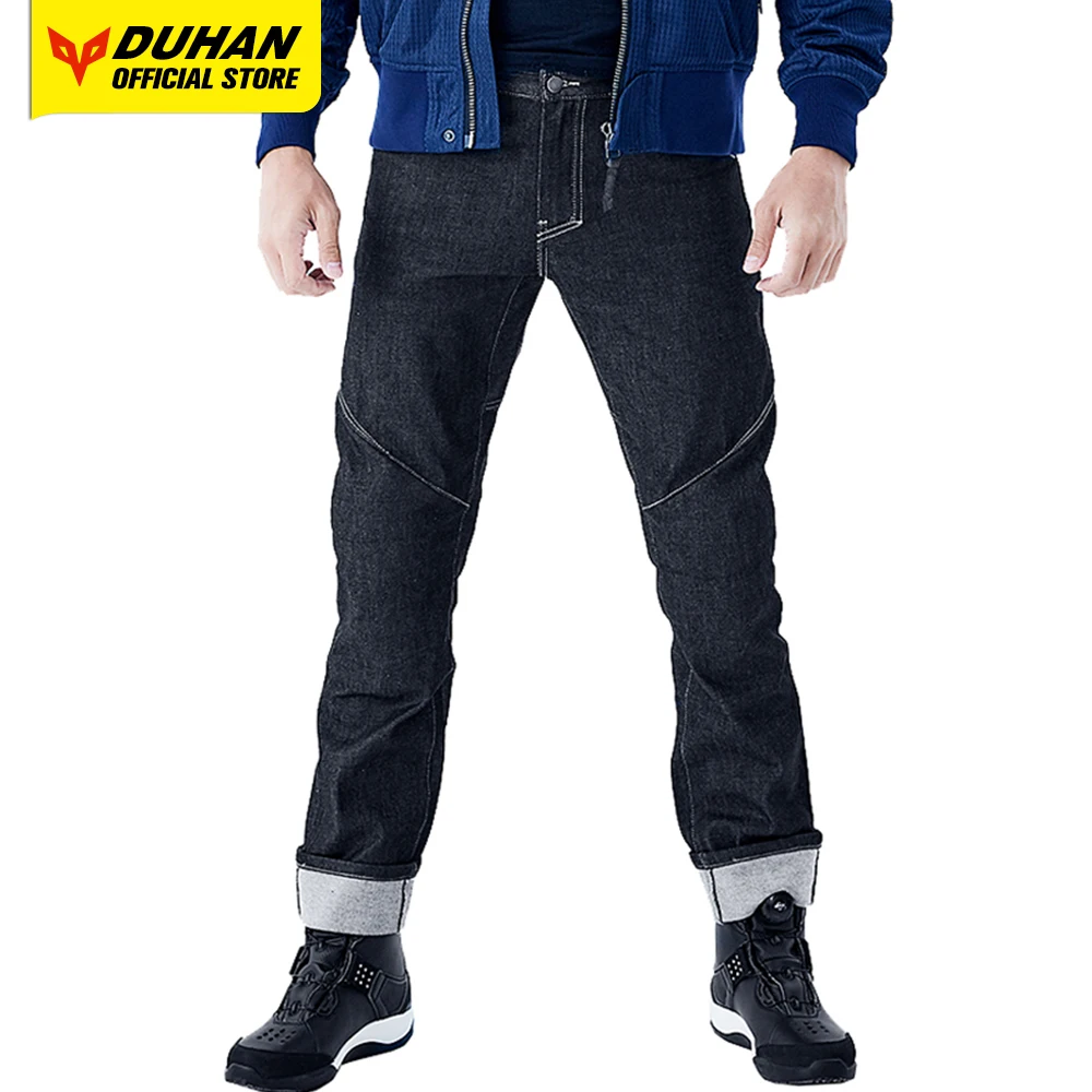 

DUHAN New Reflective Motorcycle Pants Wear Resistant Outdoor Travel Protection Motorcycle Jeans Removable CE Protective Gear