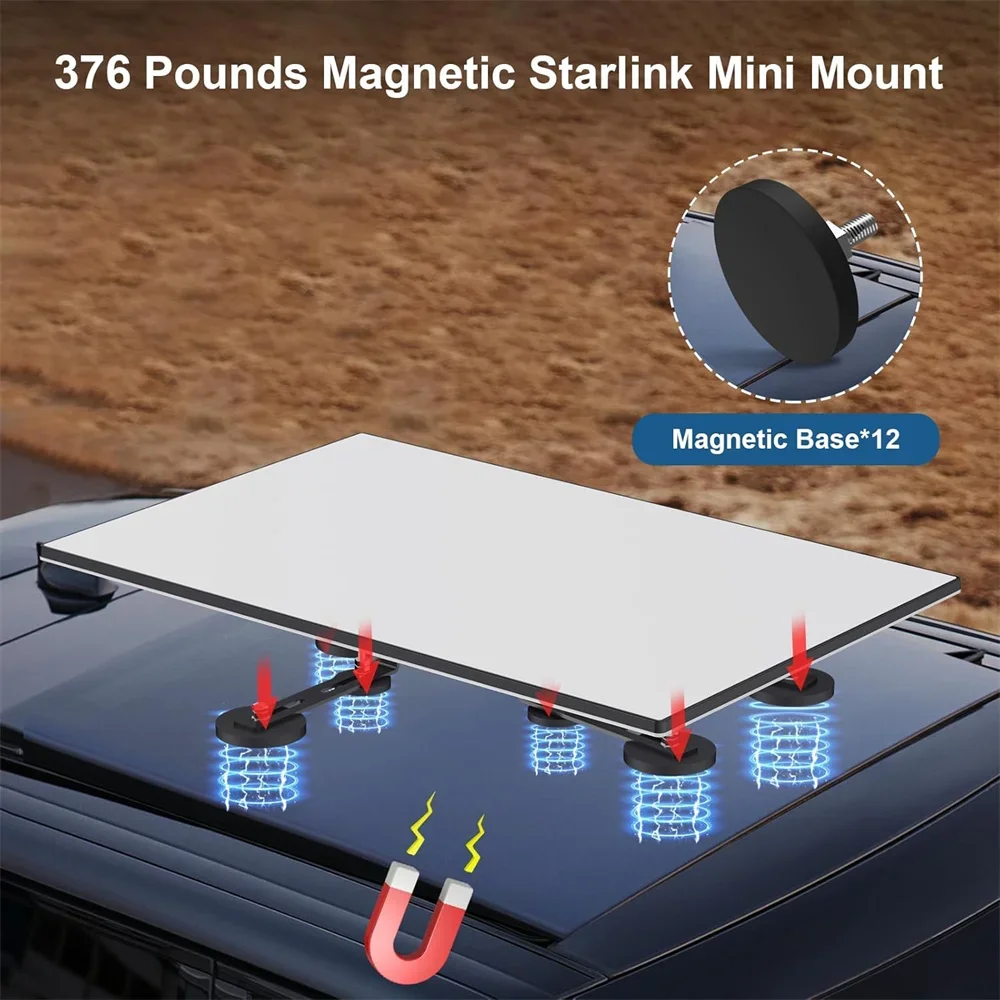 

Магнитное крепление Starlink Gen 3 для крыши, комплект для интернета Starlink для автодомов и автомобилей, 12 магнитных оснований, совместимо с антенной Starlink Gen3 (V3)