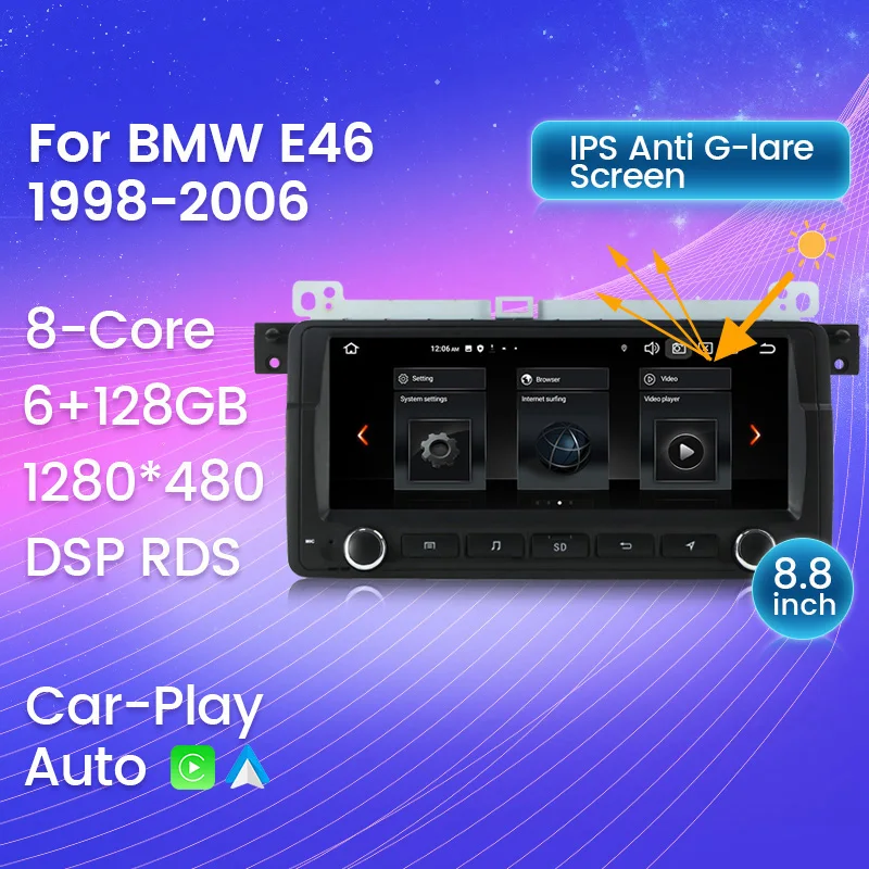 For bmw E46 Rover 75 Coupe 318/320/325/330/335 Car intelligent system Car radio Multimedia Player Wireless Carplay Android Auto