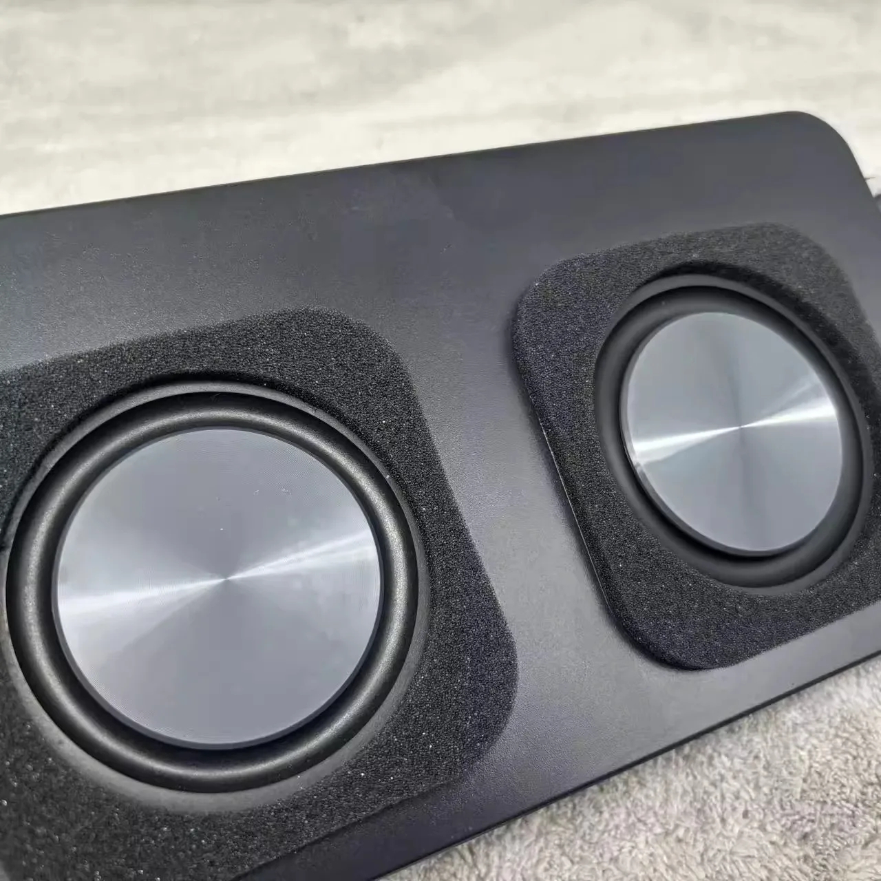 GHXAMP 3 Inch Slim Subwoofer Bass Speaker, Dual Passive Diaphragm ,Waterproof 20W 6Ohm, Ultra-Thin Design (25.5x13.4x3.1cm) 1PC