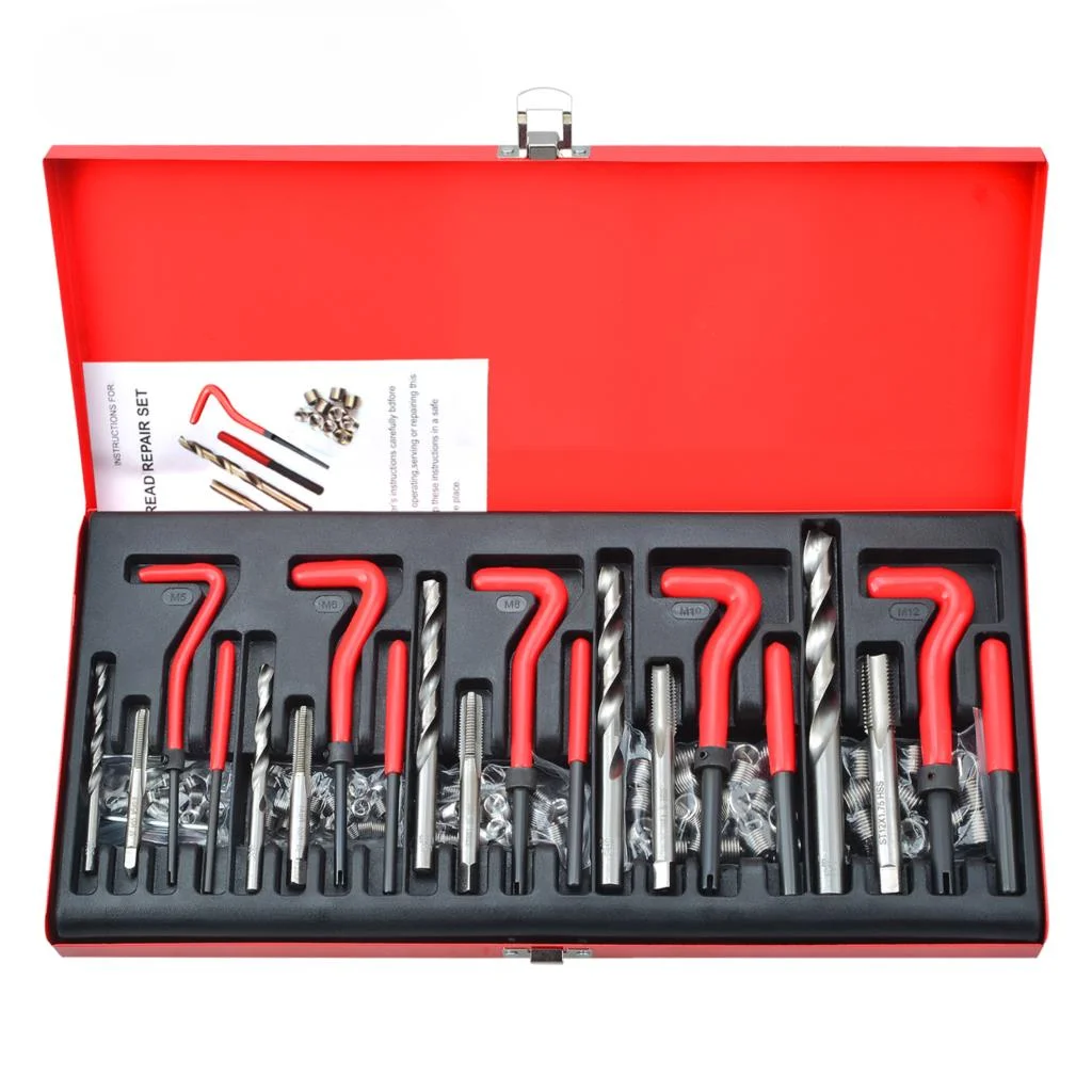 

131Pcs Thread Repair Tool M5 M6 M8 M10 M12 Coil Drill Insert Installation Kit Engine Block Restoring Damaged Set