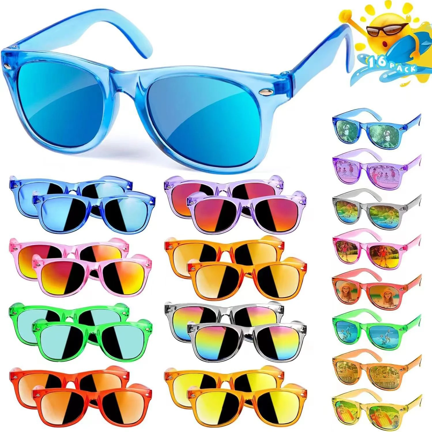 Kids UV400 Square Sunglasses – Lightweight TR90 Frame with Anti-Slip Nose Pads, 100% UVA/UVB Protection for Boys & Girls