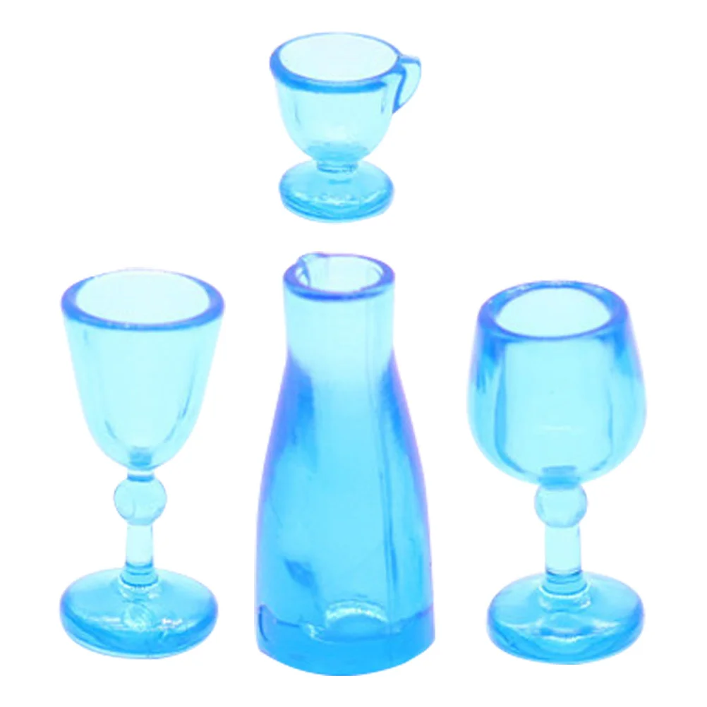 

4Pcs Mini Wine Cups Miniature Realistic Micro Scene Decorations for Mini House Display Miniature Wine Cups Tiny House Kit