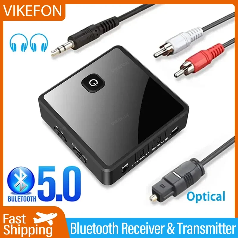 Bluetooth 5.0 Transmitter Receiver Aptx Low Latency 3.5mm AUX Jack Optical SPDIF Wireless Audio Adapter For PC TV Car Speaker